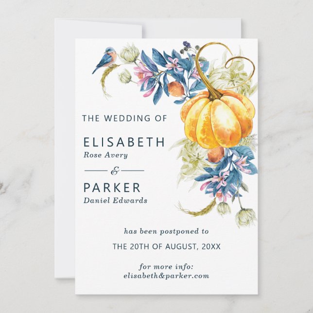 Change the Date Fall Wedding Announcement (Front)