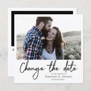 Change the Date Instant Photo Typography Detailed Invitation