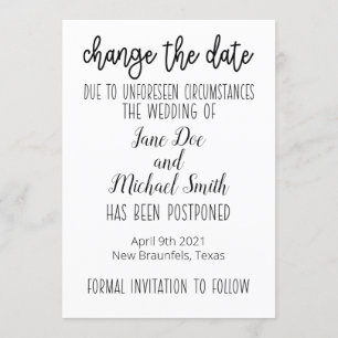 Change The Date Invitation