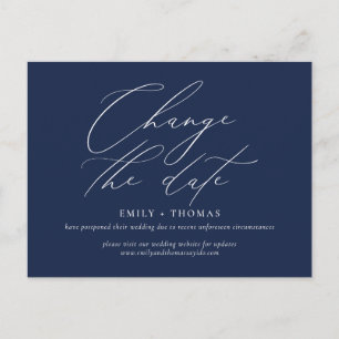 Change the Date Minimalist Modern Calligraphy Postcard