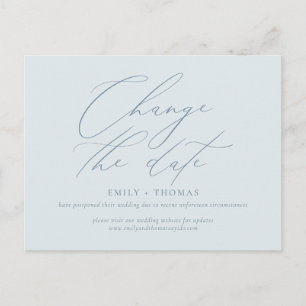 Change the Date Minimalist Modern Calligraphy Postcard