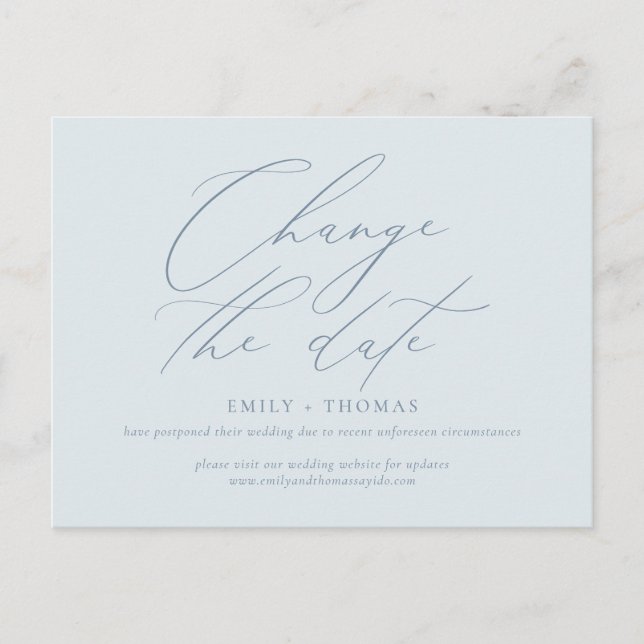Change the Date Minimalist Modern Calligraphy Postcard (Front)