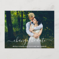 Change The Date Modern Trendy Script Photo