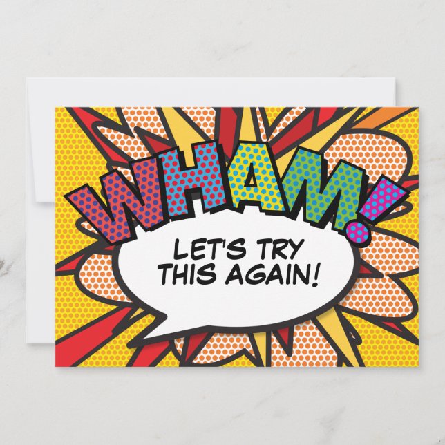 Change the Date New Plan Modern Fun Comic Invitation (Front)