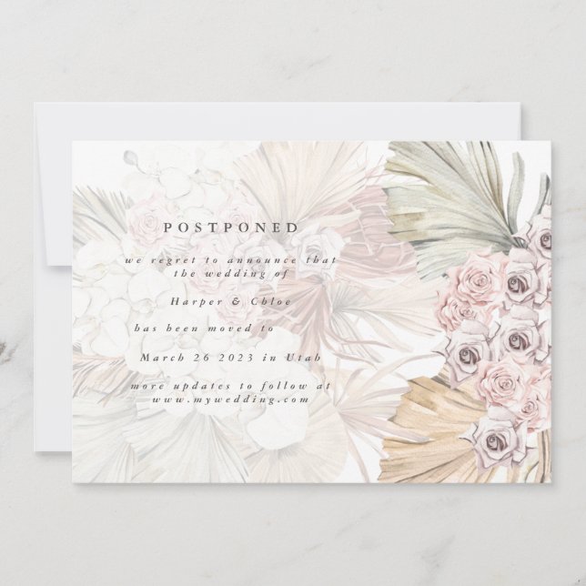 Change The Date Photo Pampas Postponed The Date Save The Date (Front)