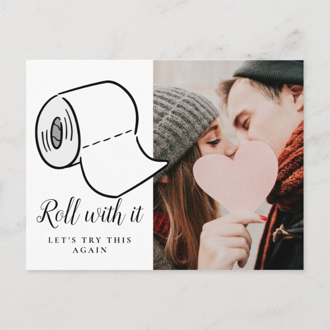 Change the Date Photo Postponed Cancelled Event Postcard (Front)