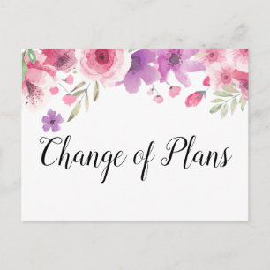Change the Date Postponed Cancelled Event Floral Postcard