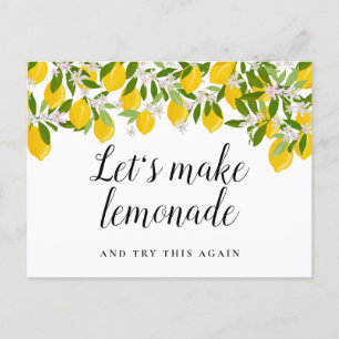 Change the Date Postponed Cancelled Event Lemons Announcement Postcard
