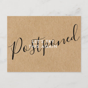 Change the Date Postponed Cancelled Event Rustic Postcard