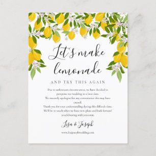 Change the Date Postponed Cancelled Lemons Photo Announcement Postcard