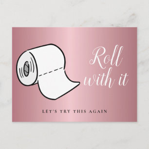 Change the Date Postponed Cancelled Rose Gold Postcard