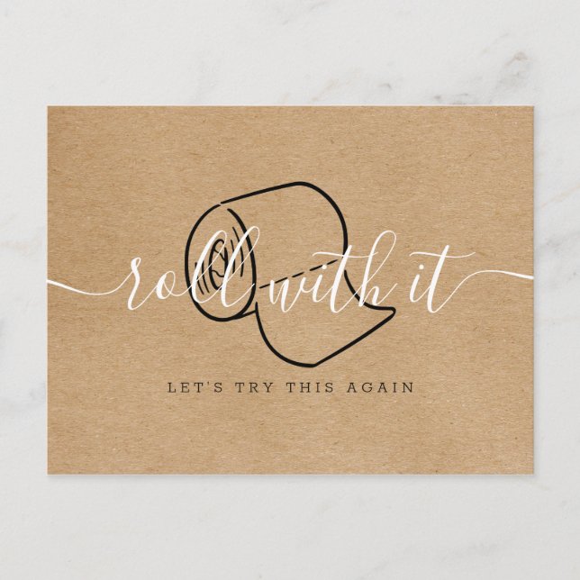 Change the Date Postponed Cancelled Rustic Postcard (Front)