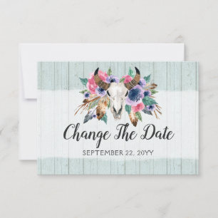 Change The Date Rustic Boho Rescheduled Wedding Save The Date