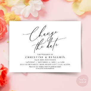 Change the date, Save our new wedding date card