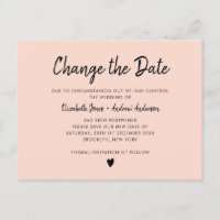 Change the Date Script Calligraphy Minimalist Pink
