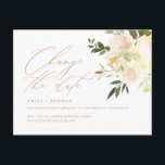 Change the Date Script Elegant Watercolor Floral Postcard<br><div class="desc">Update your guests with the details for your rescheduled or postponed event with this minimalist and modern postcard featuring modern calligraphy script and watercolor floral bouquet. Please stop by my shop to see more like this.</div>
