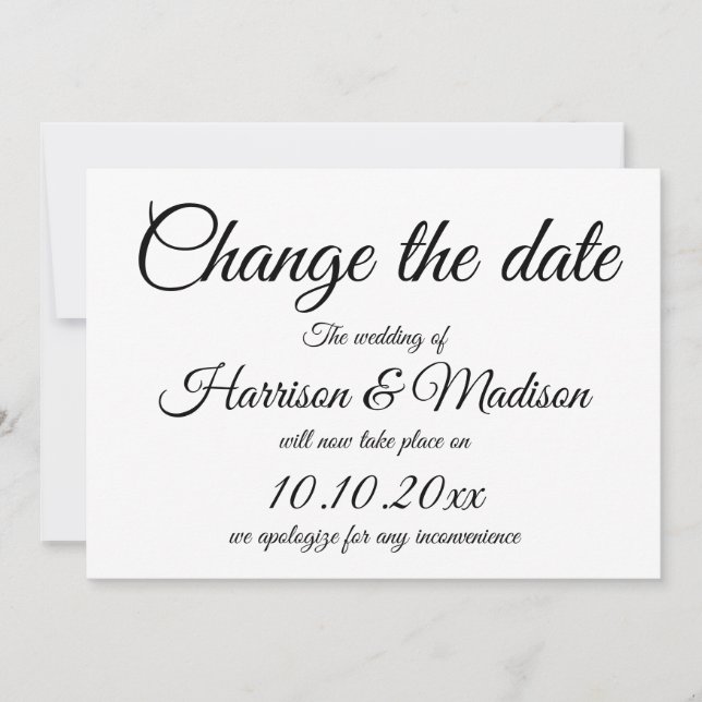 Change the Date, Script Wedding Announcement (Front)