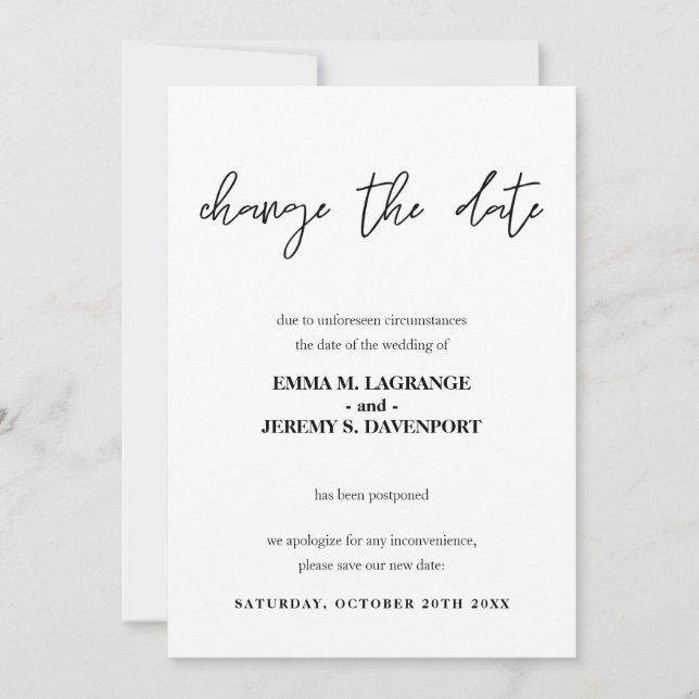 Change the date wedding announcement (Front)