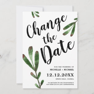 Change The Date Wedding Postponement Save The Date