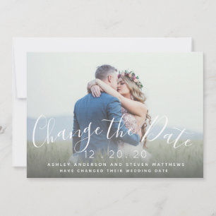 Change the Date Wedding Script Photo Save The Date
