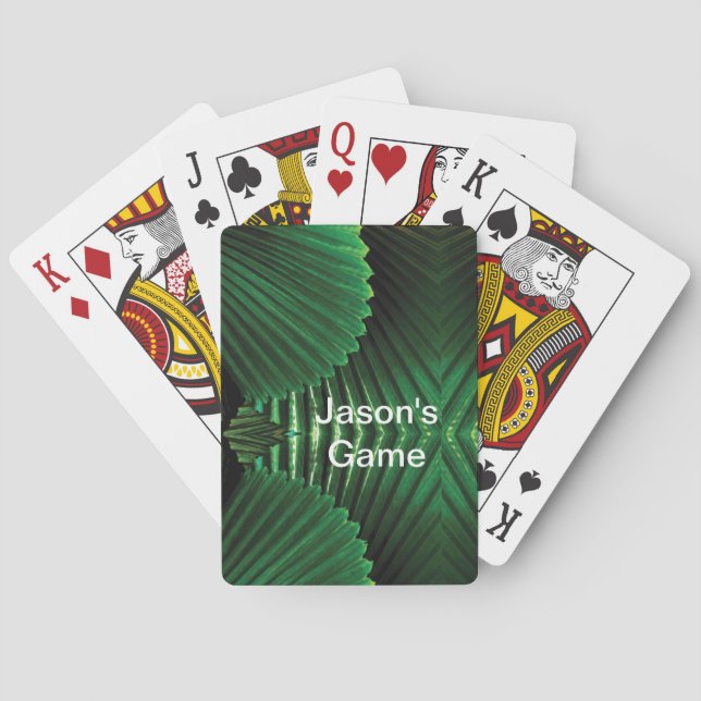Change the Name Only Green Ferns Poker Cards (Back)