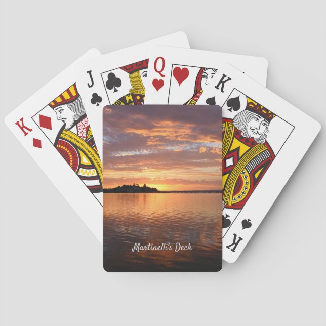 Change the Name Only Sunset Poker Cards (Back)