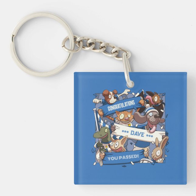 Change The Name You Passed Animal Fans Cartoon Keychain (Front)