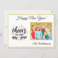 Change Year Happy New Year's 4 Photo Card