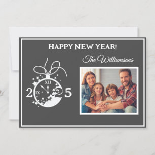 Change Year Happy New Year's 4 Photo Clock Card