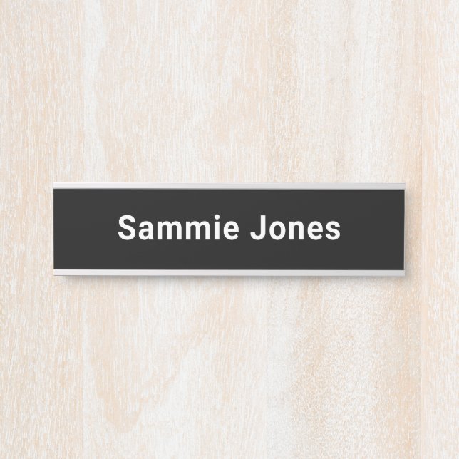 Changeable Black Name Plate for Office Door Custom (Front)