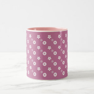 Changeable Colour background retro style floral mu Two-Tone Coffee Mug