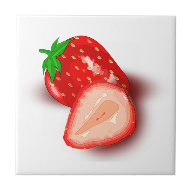 Changeable Image Design Template Strawberry Fruit Tile (Front)