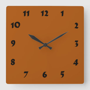 Changeable Numbered Burnt Orange Clock