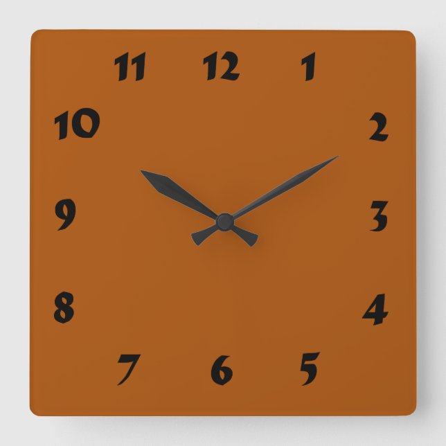Changeable Numbered Burnt Orange Clock (Front)