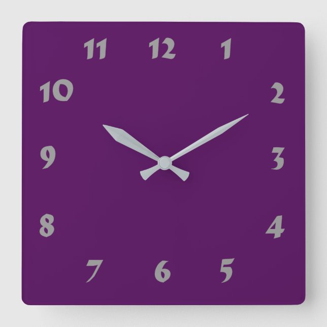 Changeable Numbered Dark Purple Clock (Front)