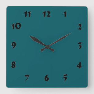 Changeable Numbered Dark Teal Clock