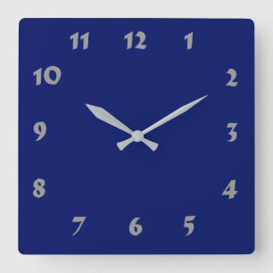 Changeable Numbered Navy Blue Clock