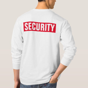 Changeable Text Mens Double Sided White Security T-Shirt