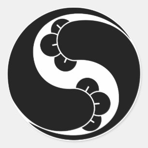 Changed shape two clove swirls classic round sticker