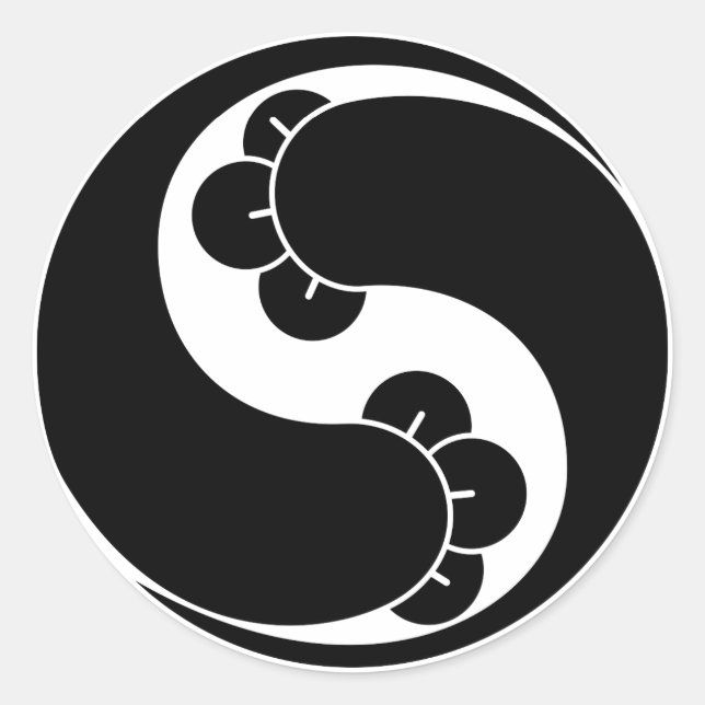 Changed shape two clove swirls classic round sticker (Front)