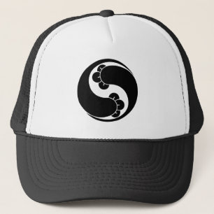 Changed shape two clove swirls trucker hat