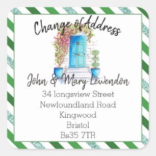 Changement d'adresse autocollant bleu parties scin