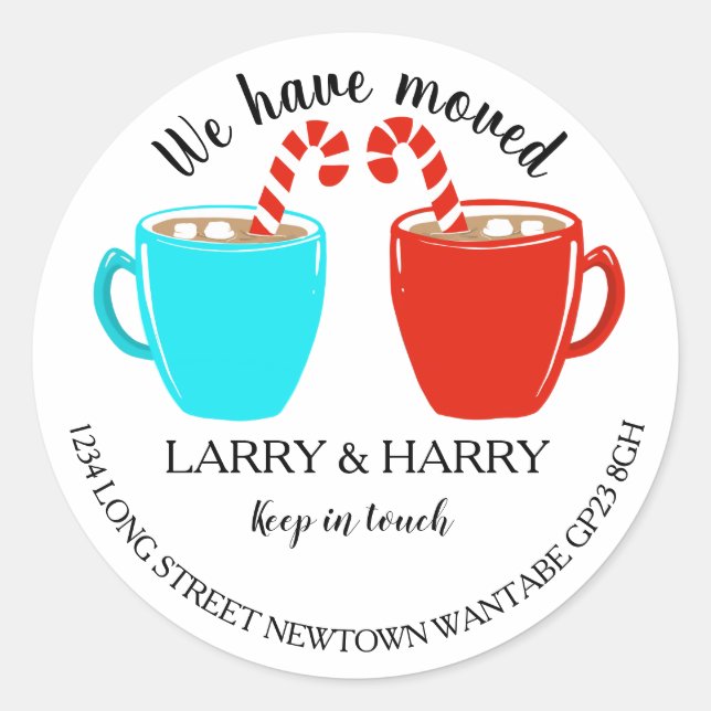 Changement d'adresse autocollant cacao chocolat ch (Devant)