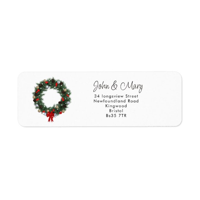Changement d'adresse autocollant couronne de noël (Devant)