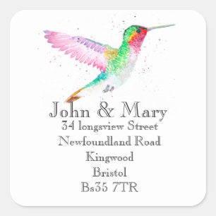 Changement d'adresse autocollant d'aquarelle oisea