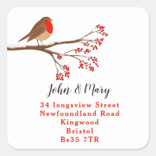 Changement d'adresse autocollant de vacances robin