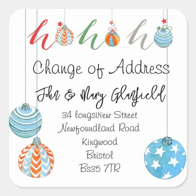 Changement d'adresse autocollant Noël (Devant)