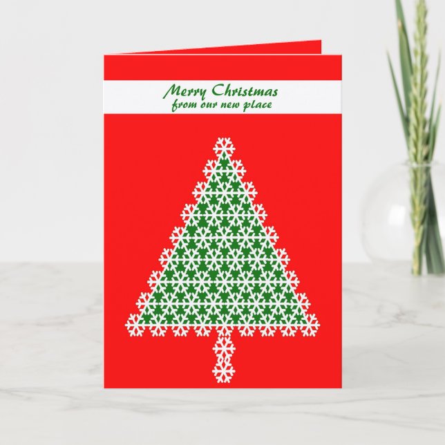 Changement d'adresse Carte de Noël, Arbre de Noël (Devant)