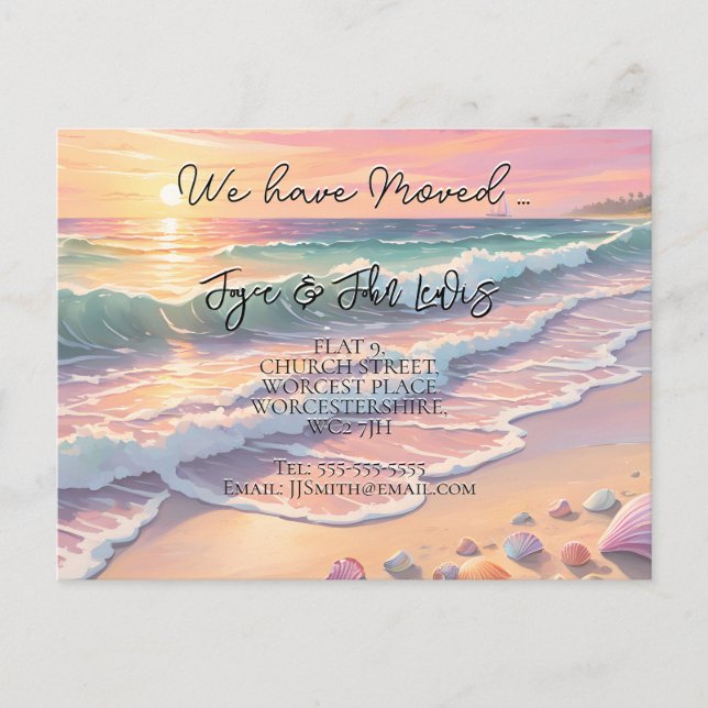 Changement d'adresse Carte postale côtière Accueil (Devant)