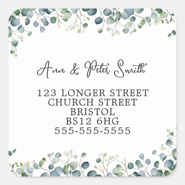 Changement d'adresse étiquette feuilles de retour (Devant)